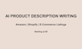 write ai powered SEO product descriptions for amazon and shopify