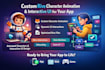design custom rive character animation and interactive ui