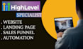 go high level ghl and CRM setup and optimization