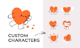 create cute custom characters for print, web, app