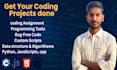 do cpp, python and javascript coding tasks with dsa