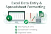 excel data entry and google sheets data entry