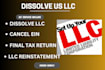 us dissolve llc, dissolve wyoming llc, dissolve new mexico llc, close ein, tax