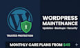 provide wordpress website management, security monitoring, and support