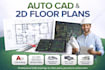 draft autocad 2d architectural floor plan drawing, site plan, mep and  elevation