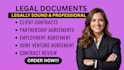 draft legal contracts and agreements