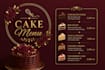 design a modern cake menu for bakery or cafe