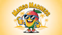 do woman mango drink mascot logo