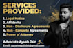 draft agreements, contracts, affidavits, legal notice