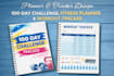 design printable and digital planner, workout tracker, 100day challenge tracker