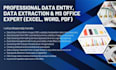 data extraction, data entry in ms office