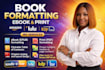 do book formatting for print book and ebook