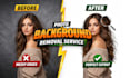 do advanced hair masking, retouching, color correction with cut out background