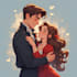 draw couple portrait for wedding illustration