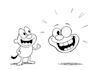 make a black and white   cartoon  sketch