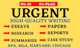 write urgent research, summary, case study analysis, reports