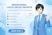 create a professional live2d virtual presenter spokesperson for your courses
