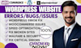 build wordpress website,bug,fix,issues for business owner