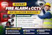 cctv security setup, fire alarm install, wireless alarms, smart cctv systems