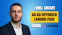 create a professional landing page using lovable