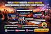 build event website, raffle website, event booking wordpress ticket website