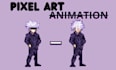 do pixel art character design, animation, retro pixel art