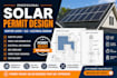 design solar permit plans rooftop layout and single line diagram