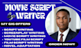 write movie script, screenplay, screenwriting, movie script writing, film script