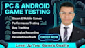 technical playtesting and QA analysis for steam games