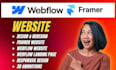 design, develop webflow framer website, figma to webflow, framer developer