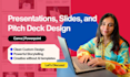 design compelling presentation, slides, pitch decks in canva