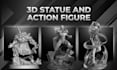 3d stylized character action figure diorama statue stl for 3d printing