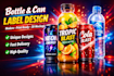 design beverage can bottle and drink label packaging