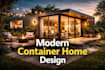 design modern container home or tiny house plan 3d model and realistic rendering