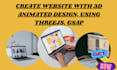 create website with 3d animated design, using threejs, gsap