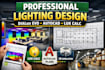 do dialux evo lighting design, autocad plan and lux calculation