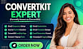 setup convertkit email sequence, course funnel, and convertkit landing page