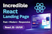 build an incredible react landing page for startups
