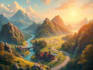 illustrate environments landscapes board game concept