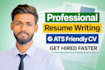 write a professional ats resume and CV