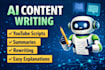 write scripts, summaries, and simple explanations using a
