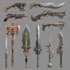 design creative concept art of weapons and items