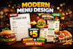 create eye catching restaurant and cafe menu design