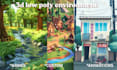 create stylized 3d low poly environments for games and projects and animations