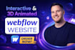 design interactive 3d animated webflow website with threejs, gsap, webgl, spline