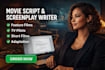 write move script screenplay feature film script tv script