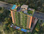 design high rise building,putting green,golf course backyard,cgi front elevation