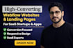 design or develop high converting saas webflow website, landing page webflow cms