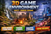 do 3d game environment unity unreal engine game map, level design terrain, asset