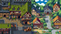 create pixel art topdown tileset game environment,  pixel character 64bit 32x32
